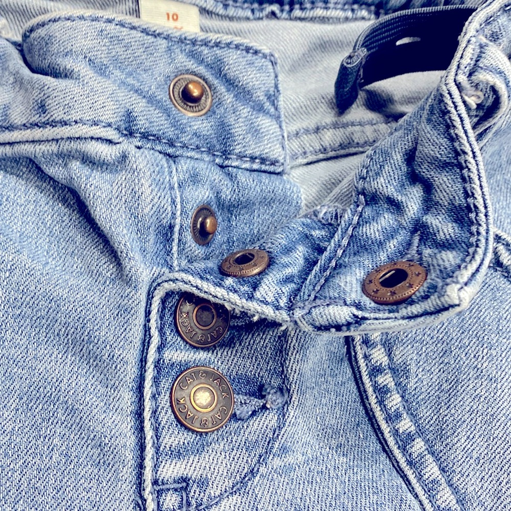 Cat & Jack Flare Super Stretch Heart Designed Pockets Girls Blue Jeans Size 10 ! - Picture 10 of 12
